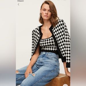 Mango Checked Knitted Cardigan & Top